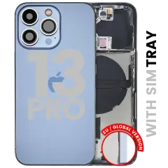 Back Housing W/ Small Parts For iPhone 13 Pro (EU / Global Version) (Used OEM Pull: Grade C) (Sierra Blue)