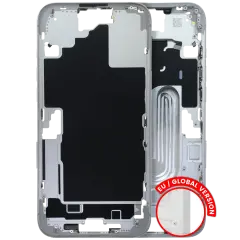 Mid-Frame Housing W/ Small Parts For iPhone 16 Plus (EU / Global Version) (Used OEM Pull: Grade C) (White)