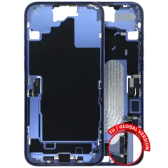 Mid-Frame Housing W/ Charging Port Flex & Small Parts For iPhone 16 Plus (EU / Global Version) (Used OEM Pull: Grade C) (Ultramarine)