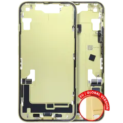 Mid-Frame Housing W/ Charging Port Flex & Small Parts For iPhone 14 (EU / Global Version) (Used OEM Pull: Grade C) (Yellow)