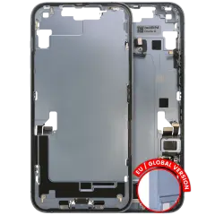 Mid-Frame Housing W/ Charging Port Flex & Small Parts For iPhone 14 Plus (EU / Global Version) (Used OEM Pull: Grade A) (Blue)