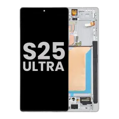 OLED Assembly With Frame For Samsung Galaxy S25 Ultra 5G (Used OEM Pull Grade B) (US & International Version) (Titanium White Silver)
