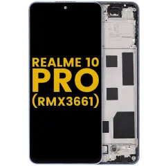LCD Assembly With Frame For Realme 10 Pro (RMX3661) (Refurbished) (Nebula Blue)