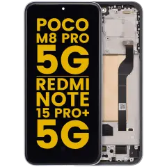 OLED Assembly With Frame For Xiaomi Poco M8 Pro 5G / Redmi Note 15 Pro+ 5G (Refurbished) (Glacier Blue)
