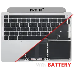 Top Case with Battery and Keyboard (ISO UK) For MacBook Pro 13" A2289 (2020) (Silver)