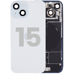 Back Glass w/ MagSafe Magnet & NFC & Flashlight Flex For iPhone 15 (Used OEM Pull: Grade B) (Blue)