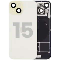 Back Glass w/ MagSafe Magnet & NFC & Flashlight Flex For iPhone 15 (Used OEM Pull: Grade B) (Yellow)