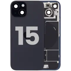 Back Glass w/ MagSafe Magnet & NFC & Flashlight Flex For iPhone 15 (Used OEM Pull: Grade C) (Black)