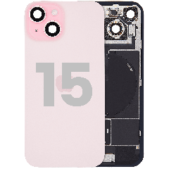 Back Glass w/ MagSafe Magnet & NFC & Flashlight Flex For iPhone 15 (Used OEM Pull: Grade C) (Pink)