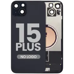 Back Glass w/ MagSafe Magnet For iPhone 15 Plus (Aftermarket) (Black) (No Logo)