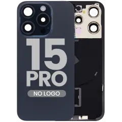 Back Glass w/ MagSafe Magnet & NFC & Flashlight Flex For iPhone 15 Pro (Aftermarket) (Blue Titanium) (No Logo)