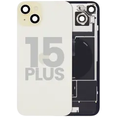 Back Glass w/ MagSafe Magnet & NFC & Flashlight Flex For iPhone 15 Plus (Used OEM Pull: Grade A) (Yellow)