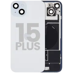 Back Glass w/ MagSafe Magnet & NFC & Flashlight Flex For iPhone 15 Plus (Used OEM Pull: Grade C) (Blue)