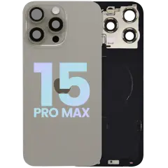 Back Glass w/ MagSafe Magnet & NFC & Flashlight Flex For IPhone 15 Pro Max (Service Pack) (Natural Titanium)