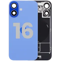 Back Glass w/ MagSafe Magnet & NFC & Flashlight Flex For iPhone 16 (Used OEM Pull: Grade A) (Ultramarine)