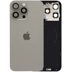 Back Glass w/ MagSafe Magnet & NFC & Flashlight Flex For iPhone 15 Pro Max (Genuine OEM) (UK / EU Version) (Natural Titanium)