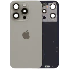 Back Glass w/ MagSafe Magnet & NFC & Flashlight Flex For iPhone 15 Pro (Genuine OEM) (UK / EU Version) (Natural Titanium)