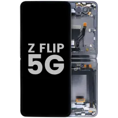 Inner OLED Assembly For Samsung Galaxy Z Flip 5G (US & International) (Used OEM Pull Grade B) (Mystic Black)