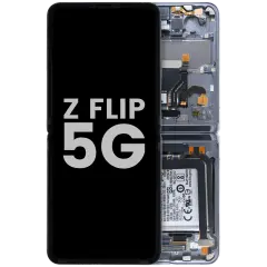 Inner OLED Assembly For Samsung Galaxy Z Flip 5G (US & International) (Used OEM Pull Grade A) (Mystic Black)
