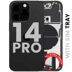 Carcasa trasera con flex de carga y piezas pequeñas para iPhone 14 Pro (versión UE / global) (Original usada · grado A)