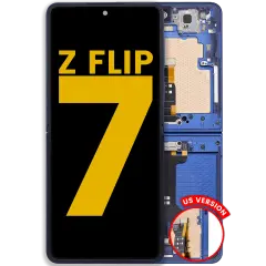 Inner OLED Assembly With Frame Compatible For Samsung Galaxy Z Flip 7 5G (US Version) (Refurbished) (Blue Shadow)