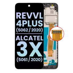 LCD Assembly With Frame For T-Mobile Revvl 4 Plus (5062 / 2020) / Alcatel 3X (5061 / 2020) (Genuine OEM) (Black)