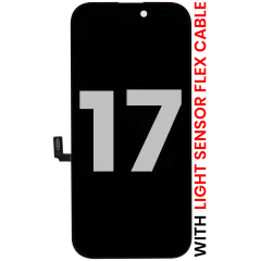 OLED Assembly For iPhone 17 With Light Sensor Flex Cable (Used OEM Pull: Grade A)