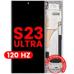OLED Assembly With Frame For Samsung Galaxy S23 Ultra (US & International) (Aftermarket Plus) (120Hz) (Sky Blue)