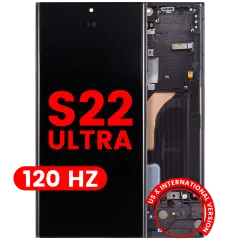 OLED Assembly With Frame For Samsung Galaxy S22 Ultra 5G (US & International Version) (Aftermarket Plus) (120Hz) (Phantom Black)