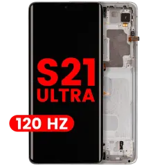 OLED Assembly With Frame For Samsung Galaxy S21 Ultra 5G (Aftermarket Plus) (120Hz) (Phantom Silver)