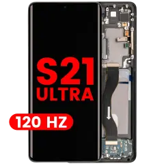 OLED Assembly With Frame For Samsung Galaxy S21 Ultra 5G (Aftermarket Plus) (120Hz) (Phantom Black)