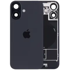 Back Glass w/ MagSafe Magnet & NFC & Flashlight Flex For iPhone 16 (Genuine OEM) (UK / EU Version) (Black)