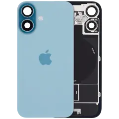 Back Glass w/ MagSafe Magnet & NFC & Flashlight Flex For iPhone 16 (Genuine OEM) (UK / EU Version) (Teal)