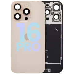 Back Glass w/ MagSafe Magnet & NFC & Flashlight Flex For iPhone 16 Pro (Service Pack) (Desert Titanium)