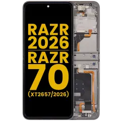 OLED Assembly With Frame For Motorola Razr 2026 / Razr 70 (XT2657 / 2026) (Refurbished) (Hematite)