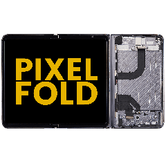 Inner Main OLED Assembly With Frame For Google Pixel Fold (Refurbished) (Obsidian Black)
