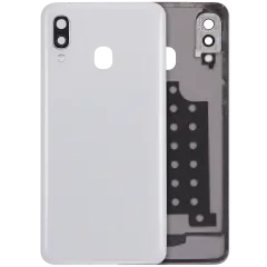 Back Cover Glass With Camera Lens For Samsung Galaxy A40 (A405 / 2019) (Aftermarket Plus) (White)