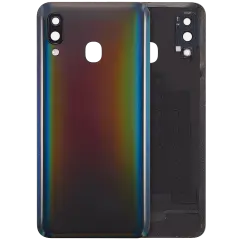 Back Cover Glass With Camera Lens For Samsung Galaxy A40 (A405 / 2019) (Aftermarket Plus) (Black)
