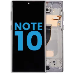 LCD Assembly With Frame (Without FingerPrint Sensor) For Samsung Galaxy Note 10 (US & International)(Aftermarket: Incell)(Aura Glow / Silver)
