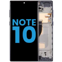 LCD Assembly With Frame (Without FingerPrint Sensor) For Samsung Galaxy Note 10 (US & International)(Aftermarket: Incell)(Aura Black)