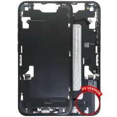 Mid-Frame Housing W/ Charging Port Flex & Small Parts For iPhone 16e (US Version) (Used OEM Pull: Grade B) (Black)