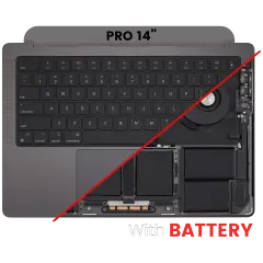 Top Case with Battery and Keyboard (ANSI US) For MacBook Pro 14" A3401 (2024) (Used OEM Pull: Grade A) (Space Black)