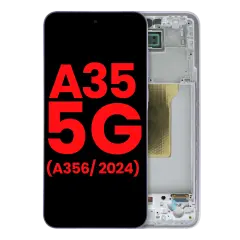 OLED Assembly With Frame For Samsung Galaxy A35 5G (A356 / 2024) (Aftermarket Plus) (Lilac)