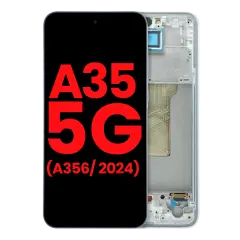 OLED Assembly With Frame For Samsung Galaxy A35 5G (A356 / 2024) (Aftermarket Plus) (Iceblue)