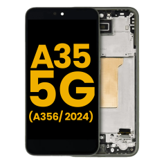 OLED Assembly With Frame For Samsung Galaxy A35 5G (A356 / 2024) (Refurbished) (Lemon)