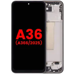 OLED Assembly With Frame For Samsung Galaxy A36 5G (A366 / 2025) (Aftermarket Plus) (Black)