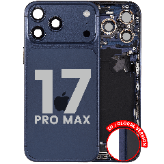 Back Housing W/ Charging Port Flex & Small Parts For iPhone 17 Pro Max (EU / Global Version) (Used OEM Pull: Grade B) (Deep Blue)