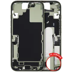 Mid-Frame Housing W/ Charging Port Flex & Small Parts For iPhone 17 (US Version) (Used OEM Pull: Grade C) (Sage)