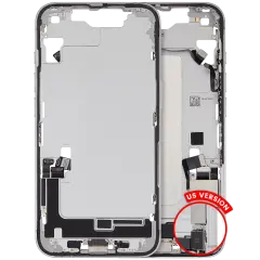 Mid-Frame Housing W/ Charging Port Flex & Small Parts For iPhone 16e (US Version) (Used OEM Pull: Grade B) (White)