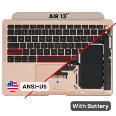 Top Case with Battery and Keyboard (ANSI US) For MacBook Air 13" A1932 (2018-2019) (OEM New) (Rose Gold)